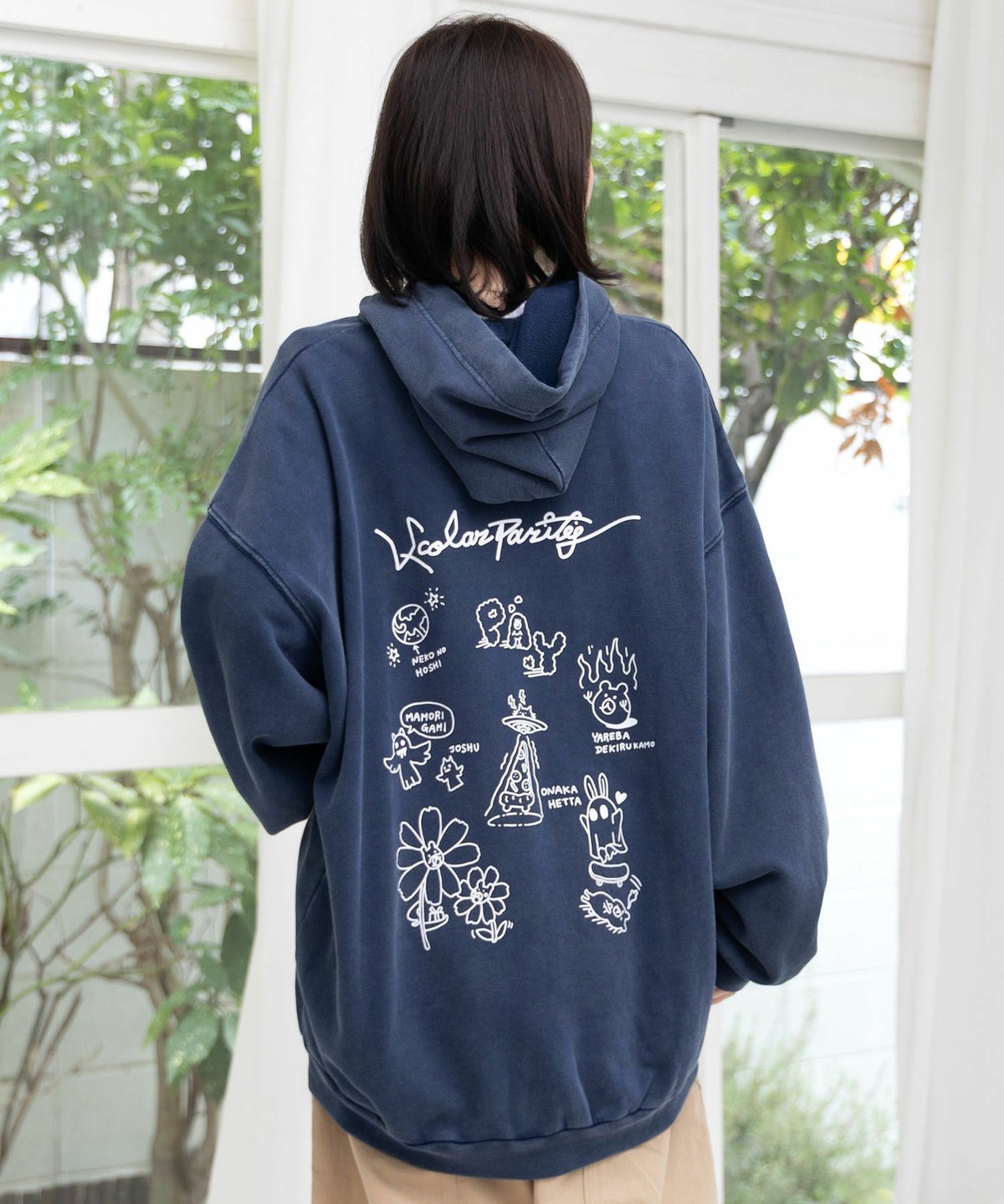 落書き風裏毛スノーウォッシュパーカー-6