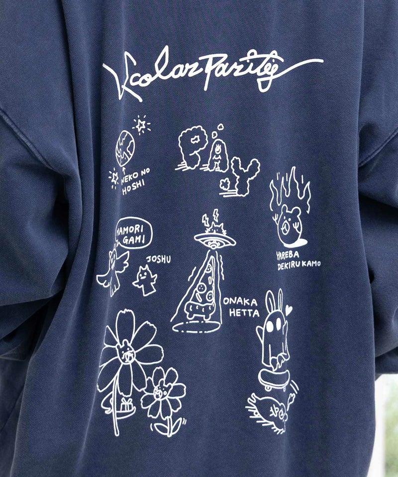 落書き風裏毛スノーウォッシュパーカー-8