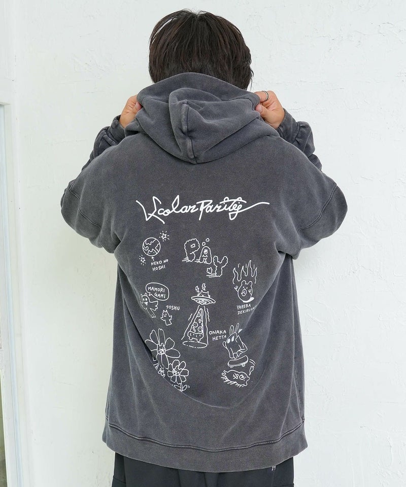 落書き風裏毛スノーウォッシュパーカー-14