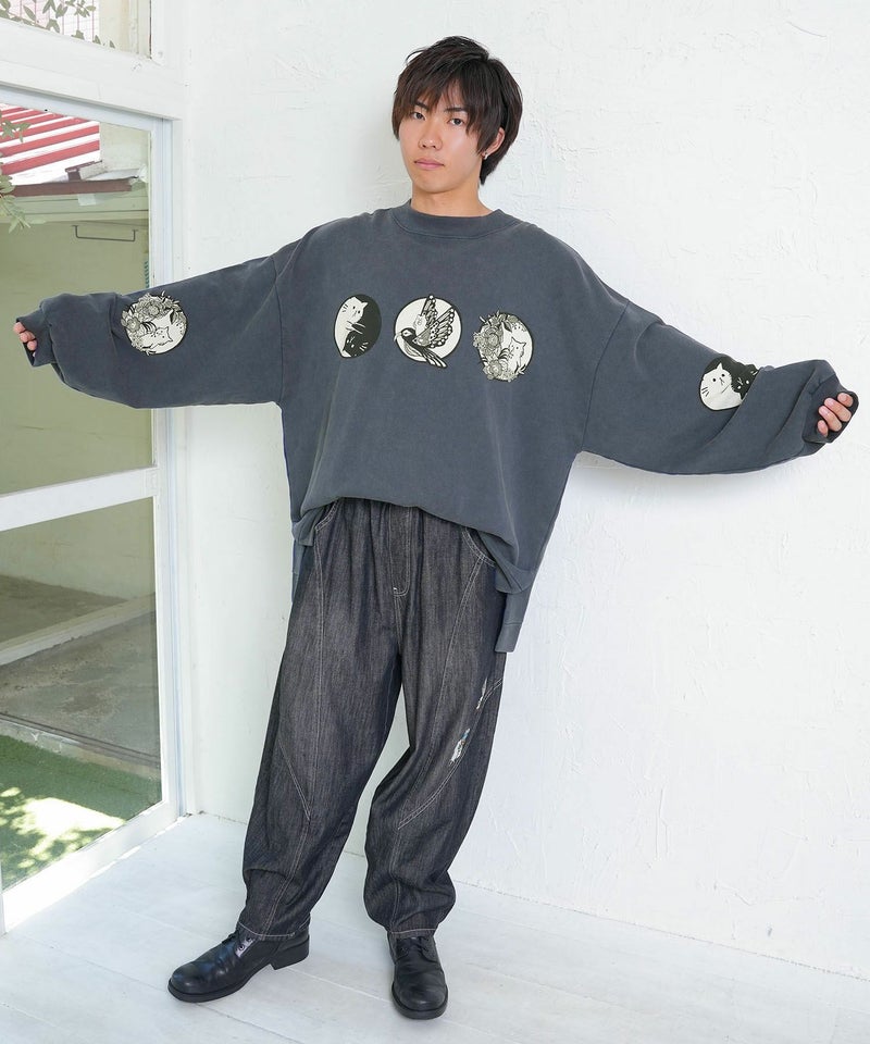 抜染Parity和柄裏毛プルオーバー-2