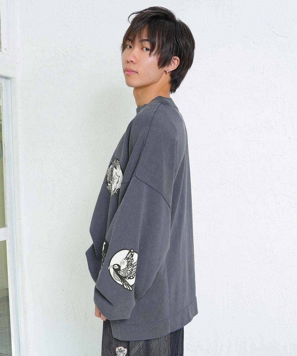 抜染Parity和柄裏毛プルオーバー-4