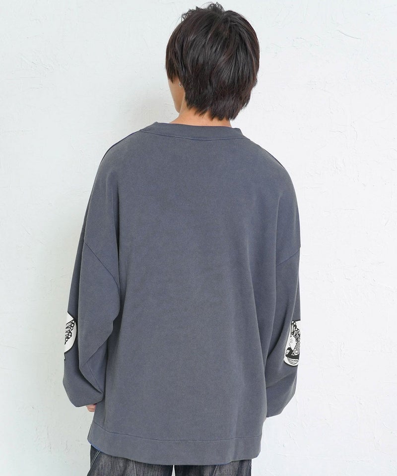 抜染Parity和柄裏毛プルオーバー-5