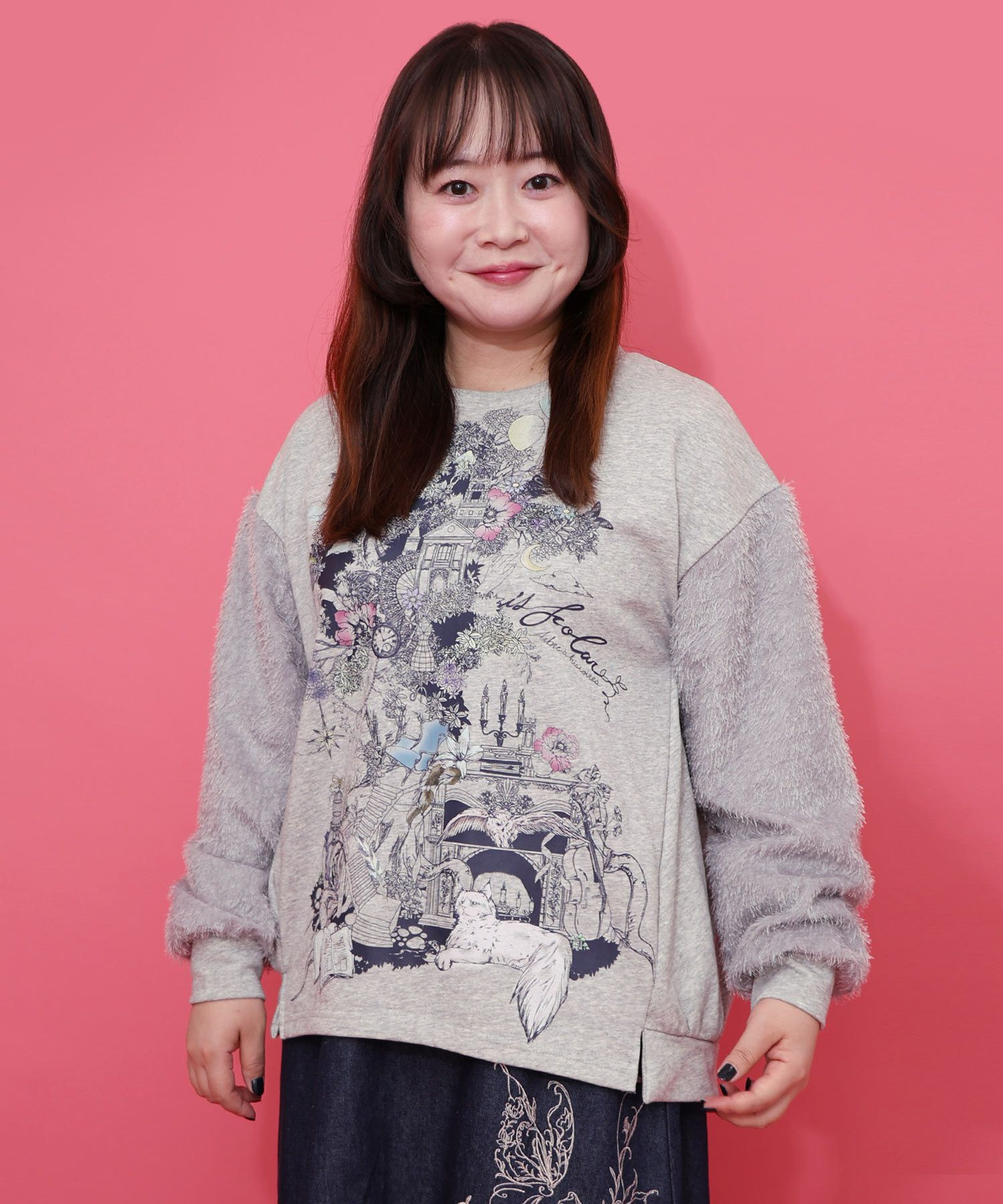 153691：スカラーちゃん×宇宙×ネコ柄リバーシブル中綿ブルゾンの通販