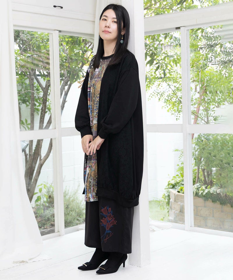 異素材ミックス裏毛アシメワンピース-3