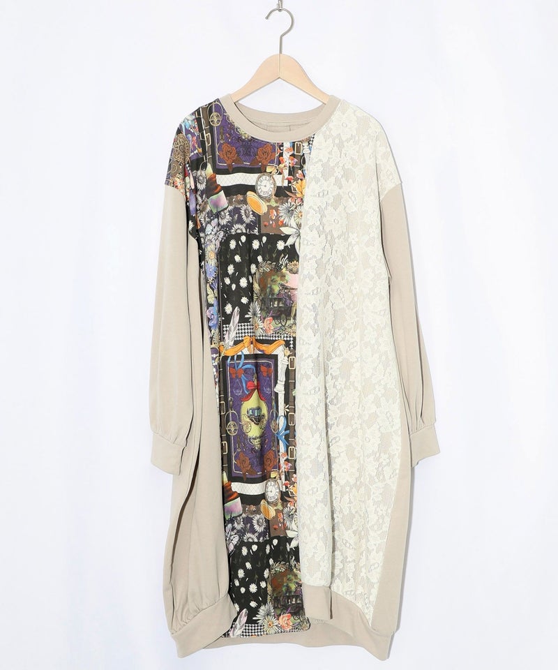 異素材ミックス裏毛アシメワンピース-10