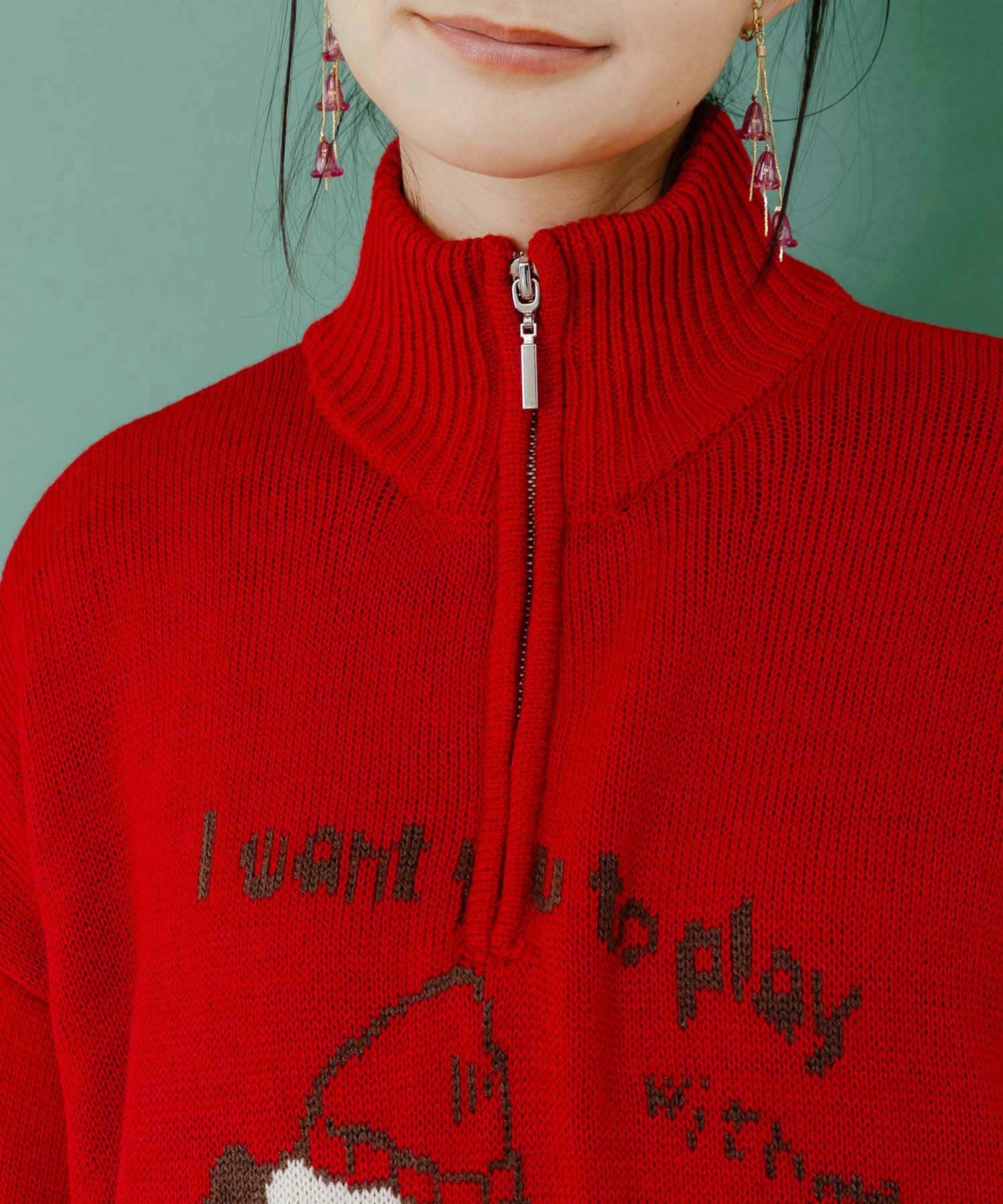 153685：かまって欲しいパグ ハイネックニットプルオーバーの通販-ScoLar