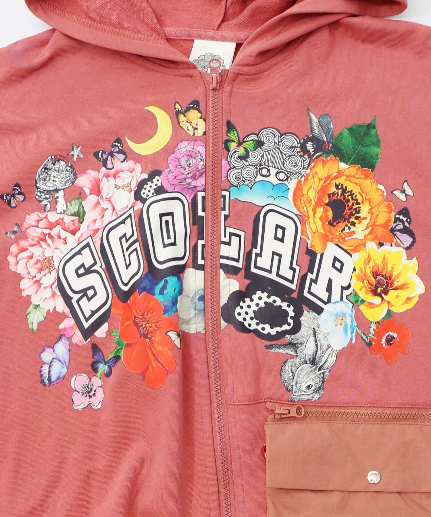 153683：取り外し可能サコッシュ付き 花×ロゴパーカーの通販-ScoLar