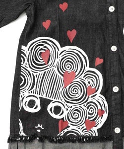 ひょっこりスカラーちゃん柄デニムシャツアウター-11