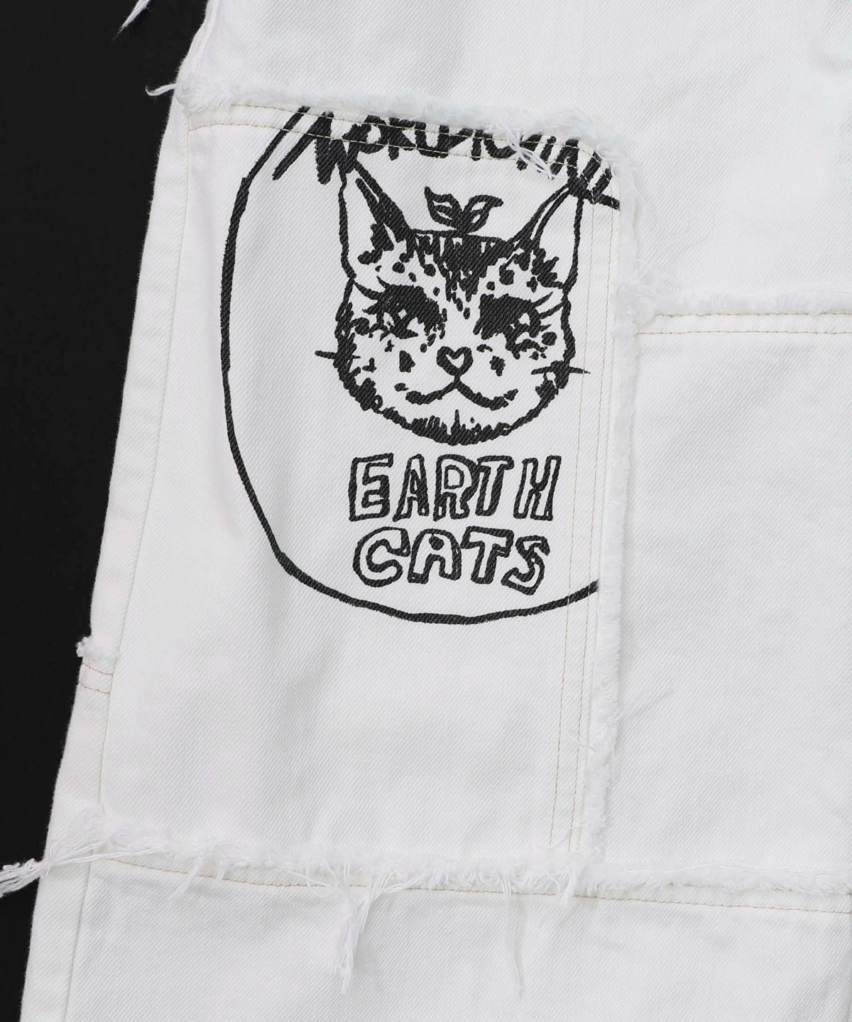 花ネコのアシメフリンジ アップリケデニムスカート-28