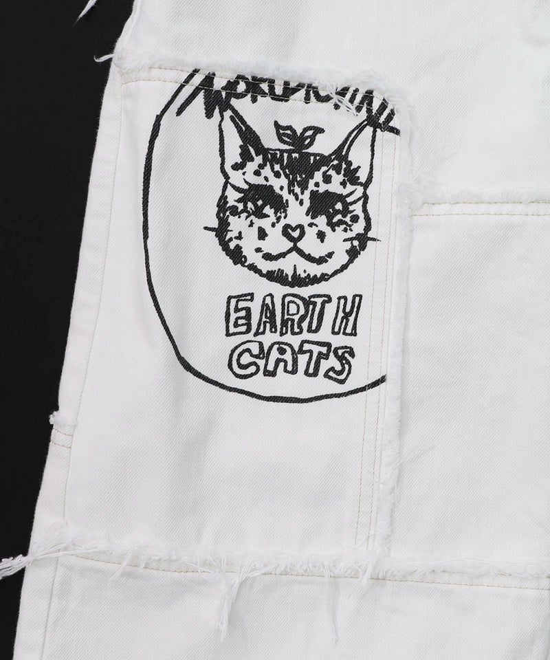 花ネコのアシメフリンジ アップリケデニムスカート-28