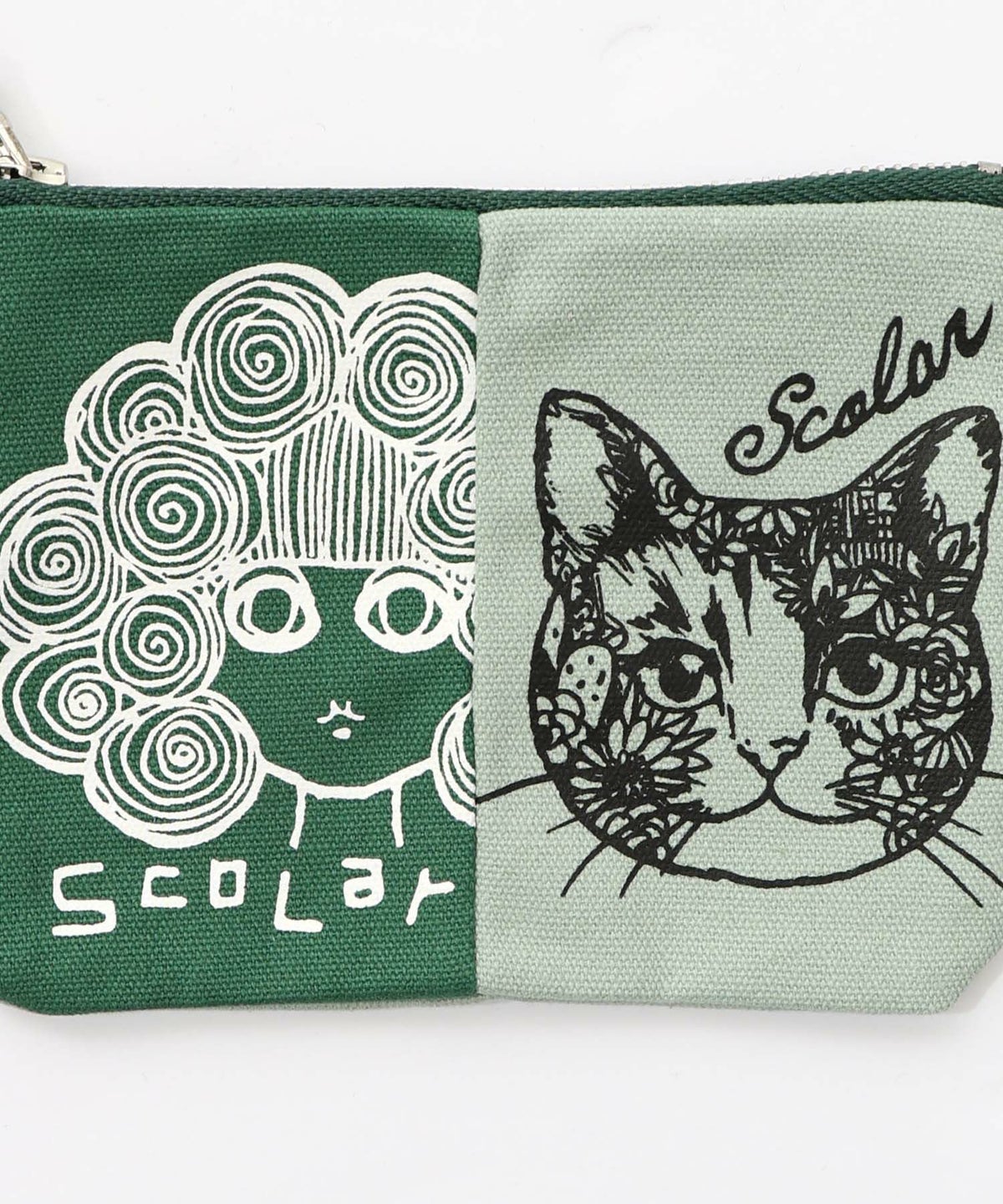 スカラーちゃん×ネコ配色フラットポーチ-16