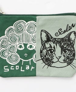 スカラーちゃん×ネコ配色フラットポーチ-16