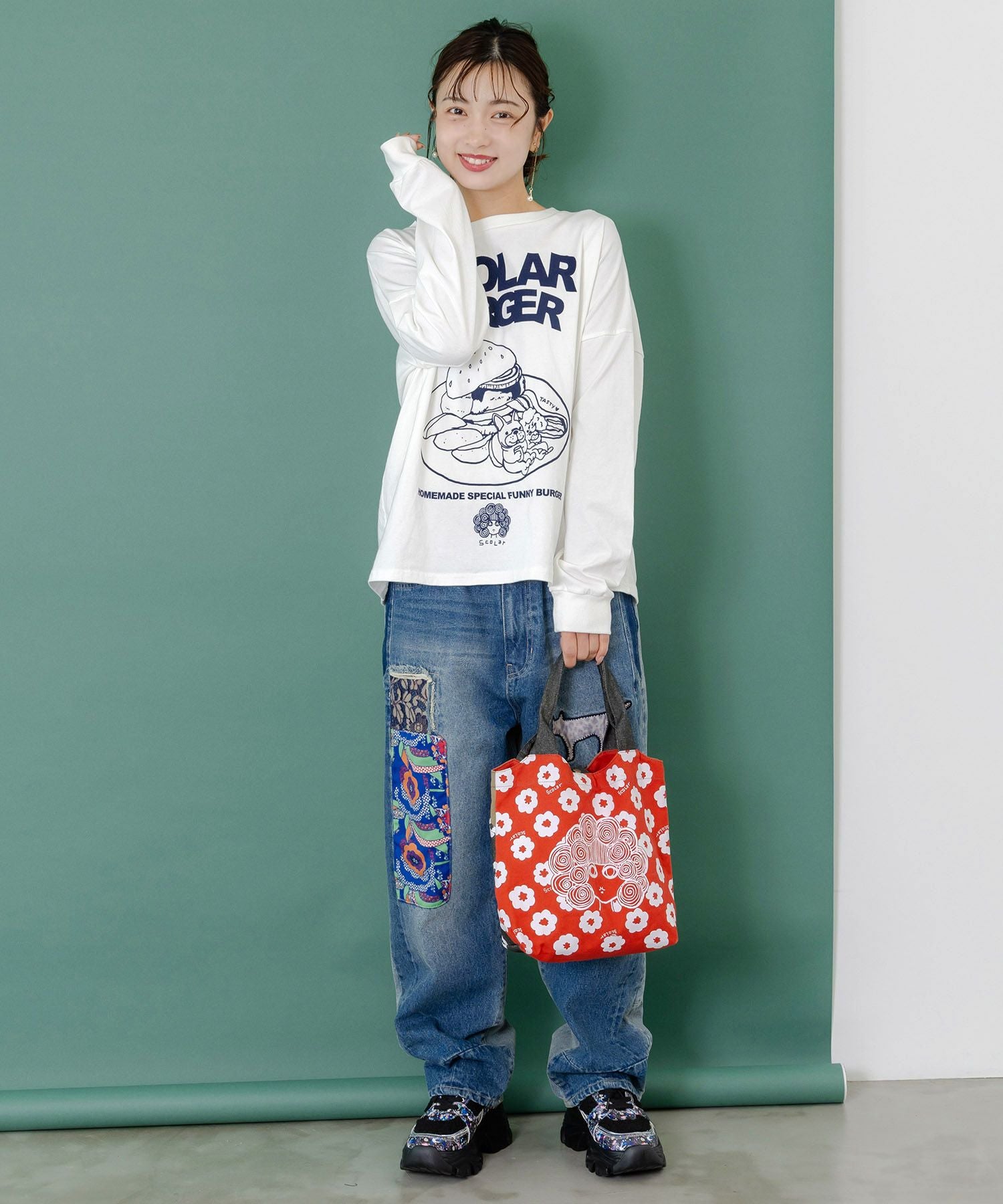 653441：スカラーちゃん×お花ランチトートバッグの通販-ScoLar