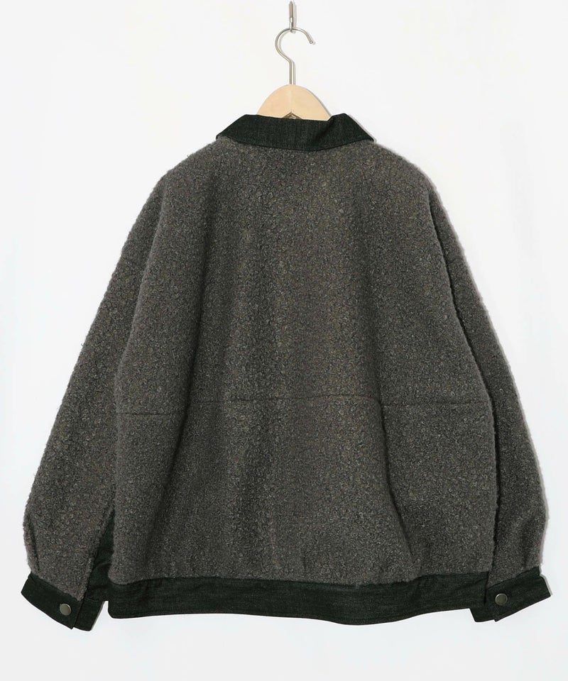 花蝶刺繍デニム×プードルボア 切替ジャケット-10