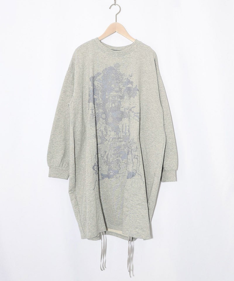 ツリーハウス柄裏毛×裾ドロストワンピース-9