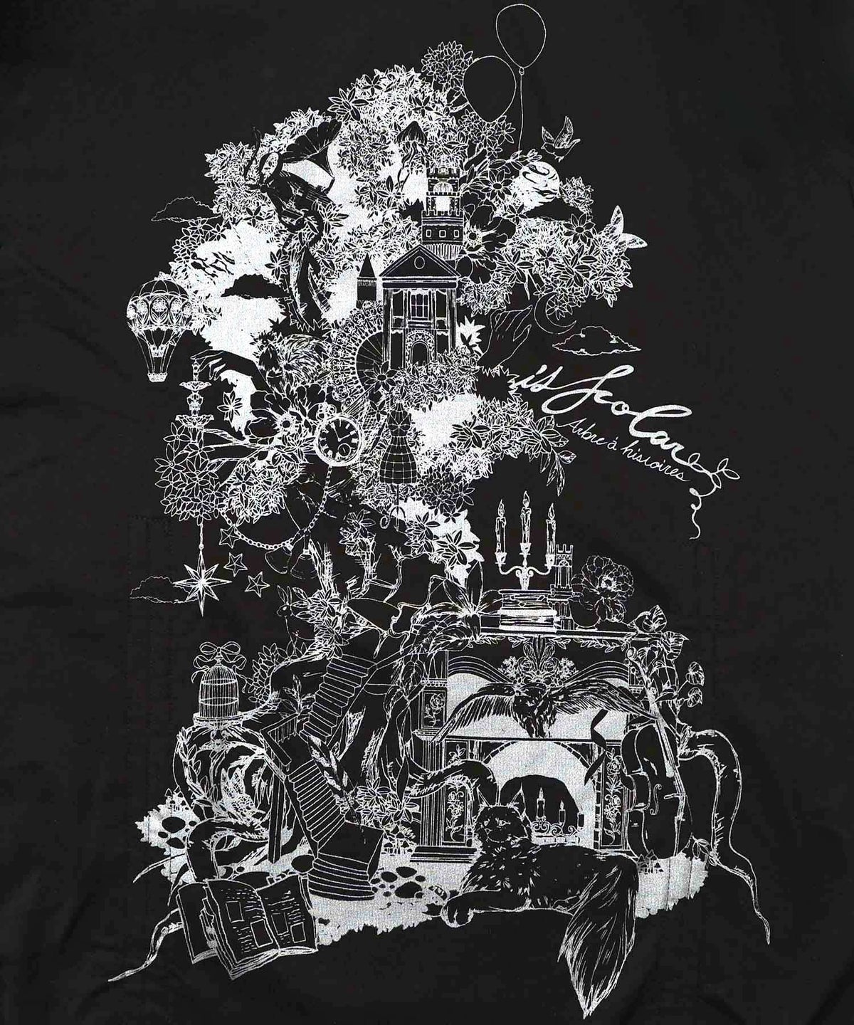 ツリーハウス柄裏毛×裾ドロストワンピース-12