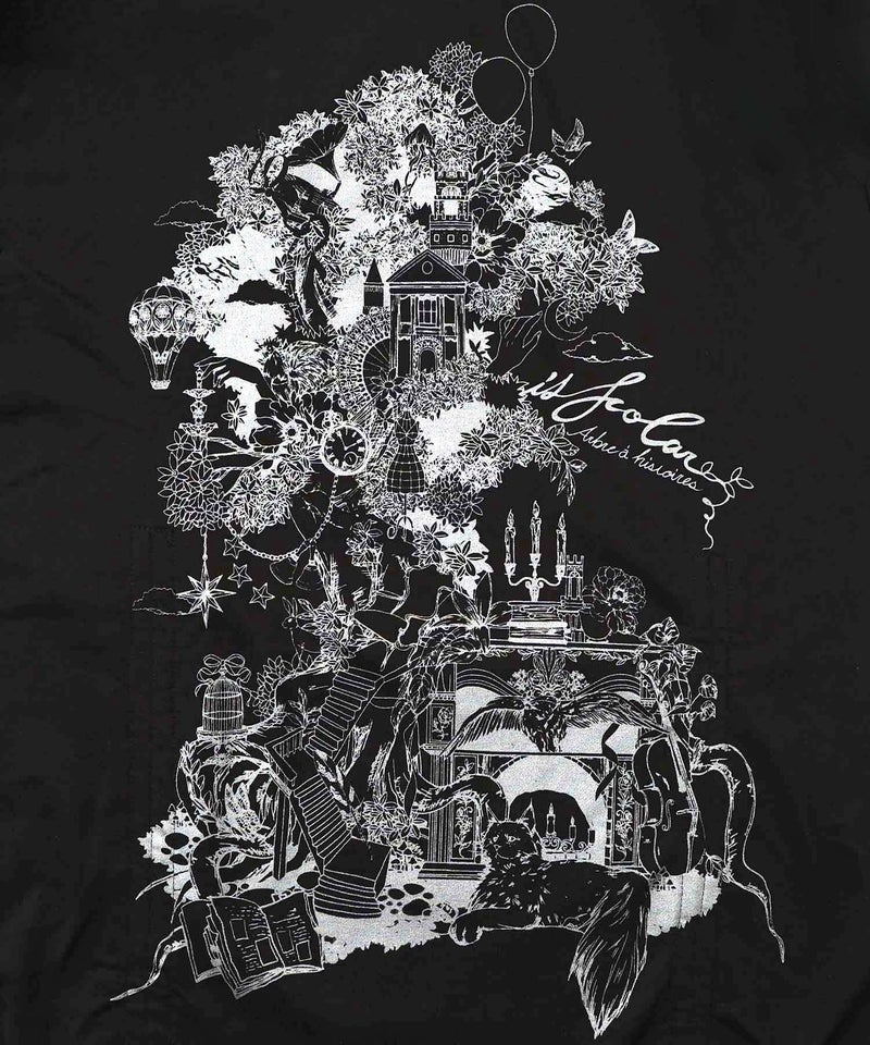 ツリーハウス柄裏毛×裾ドロストワンピース-12