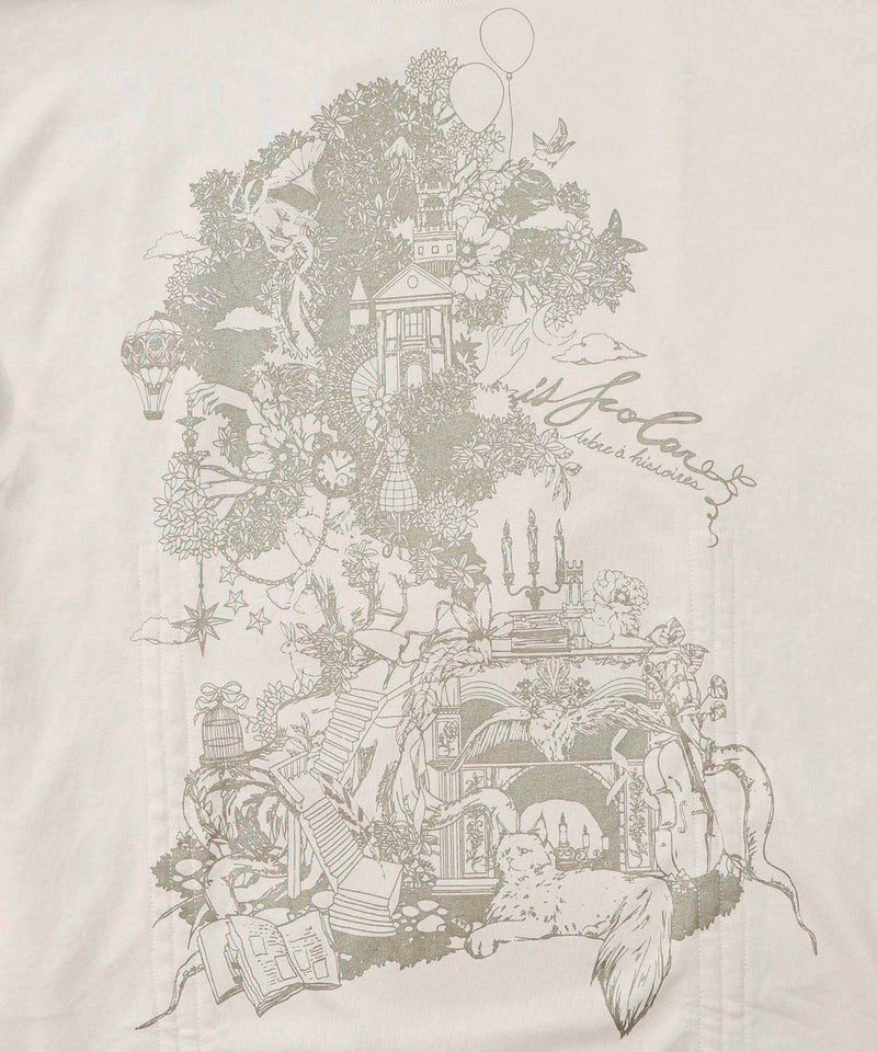 ツリーハウス柄裏毛×裾ドロストワンピース-14