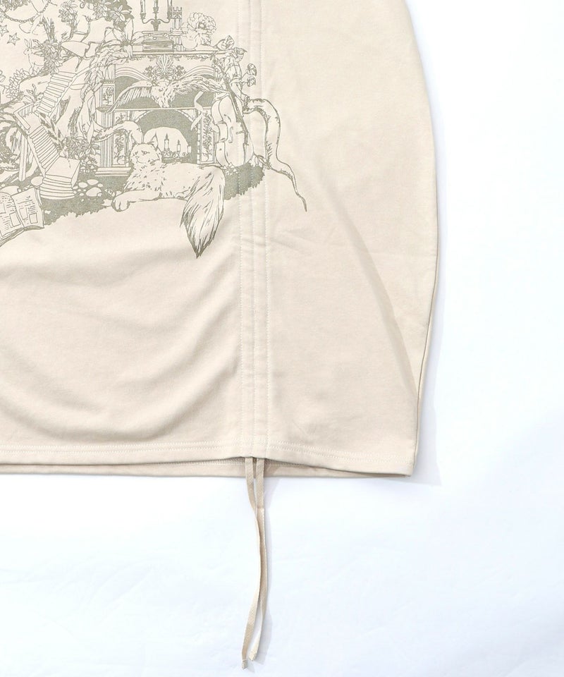 ツリーハウス柄裏毛×裾ドロストワンピース-17