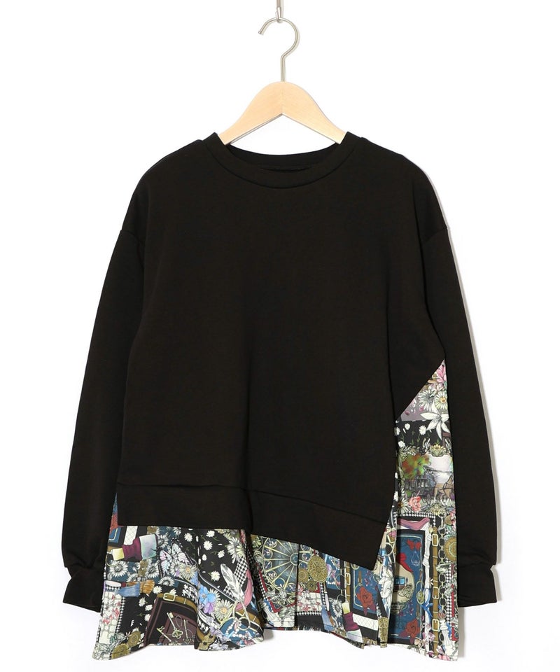 異素材ミックス裏毛アシメプルオーバー-8