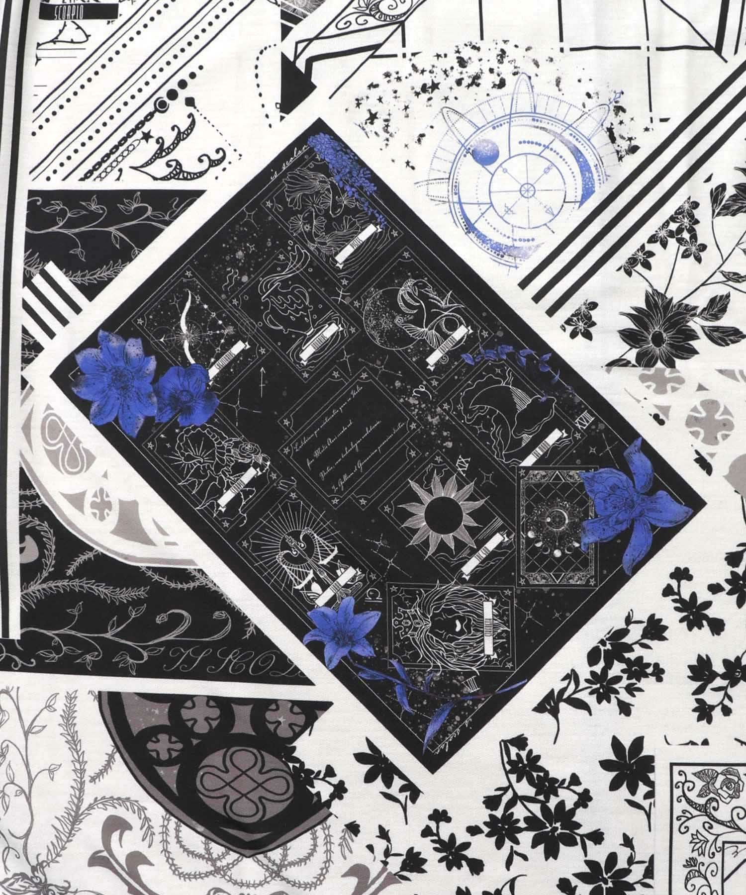 553242：パッチワーク風柄 異素材切替ワンピースの通販-ScoLar