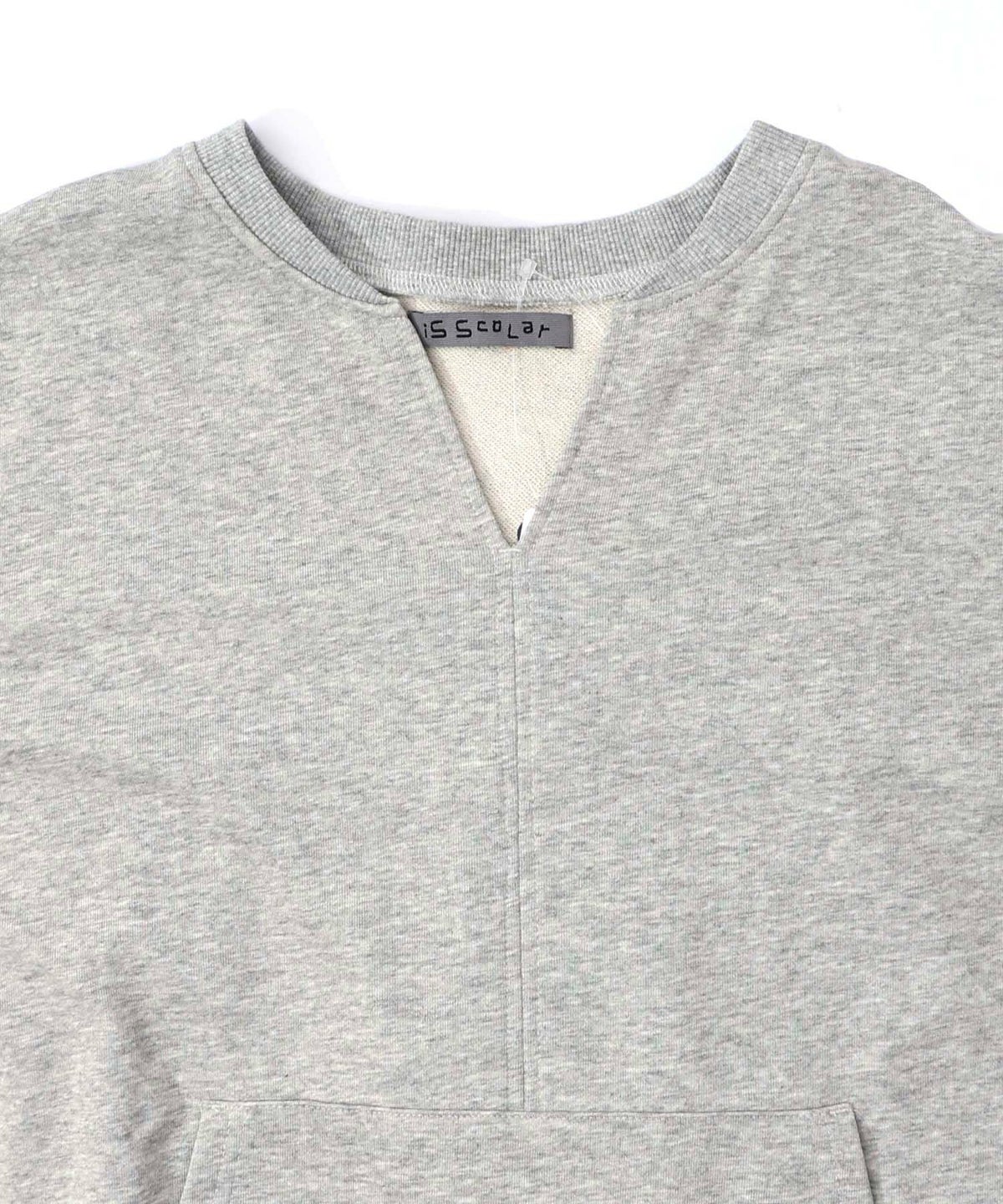 パッチワーク風柄 異素材切替ワンピース-17