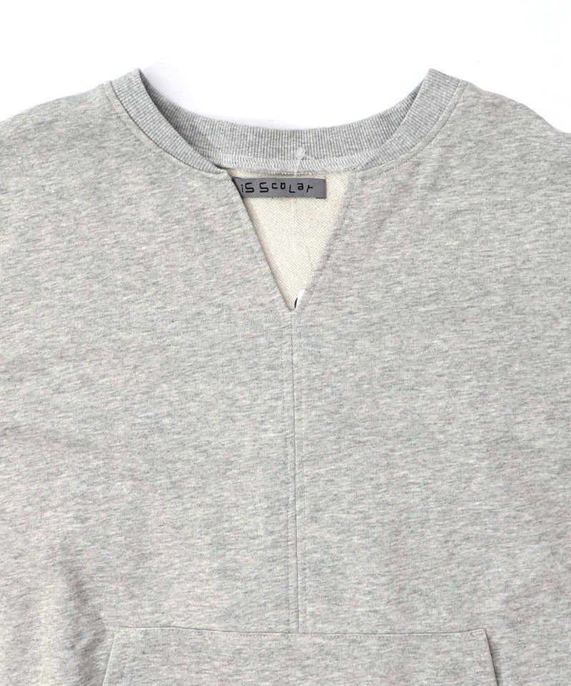 パッチワーク風柄 異素材切替ワンピース-17