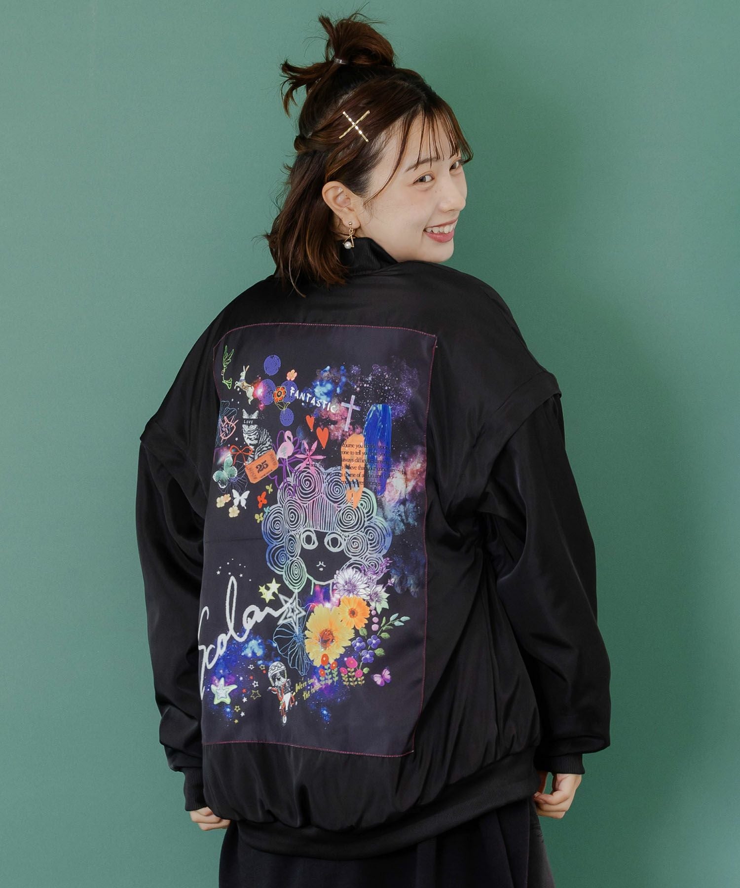 153692：天の川スカラーちゃん柄orボア 4WAYブルゾンの通販-ScoLar