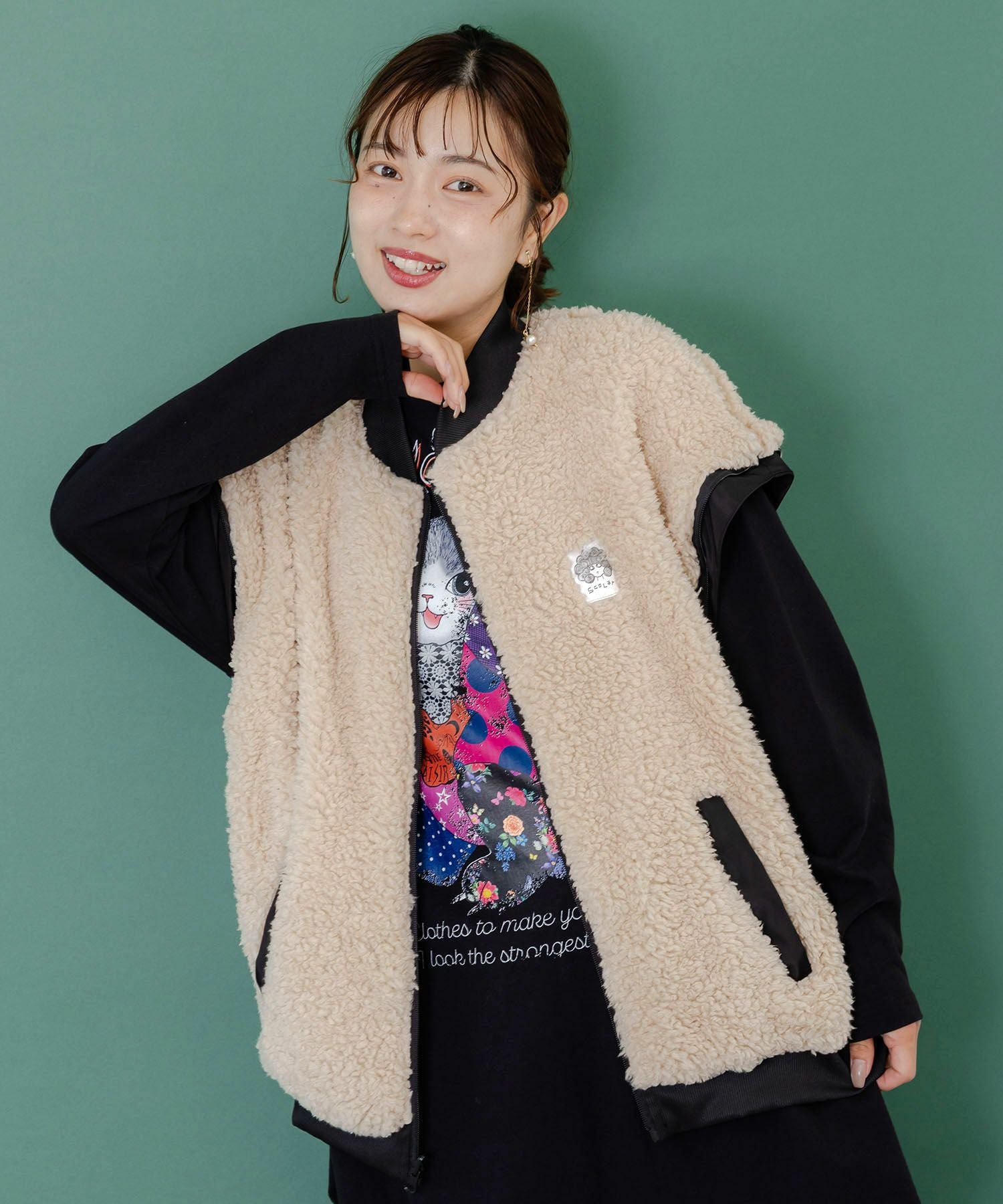 153692：天の川スカラーちゃん柄orボア 4WAYブルゾンの通販-ScoLar