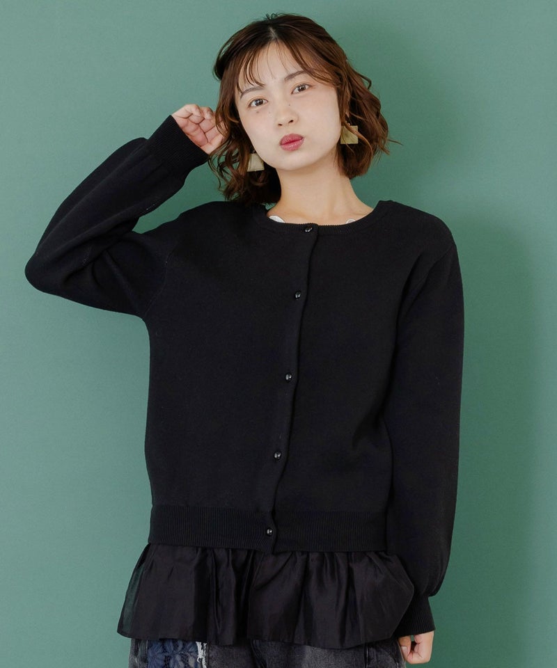 ひょっこり黒ネコ×フリル付き 4WAYプルオーバー-2