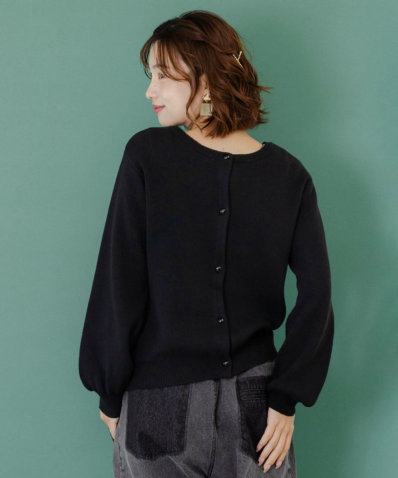 ひょっこり黒ネコ×フリル付き 4WAYプルオーバー-14