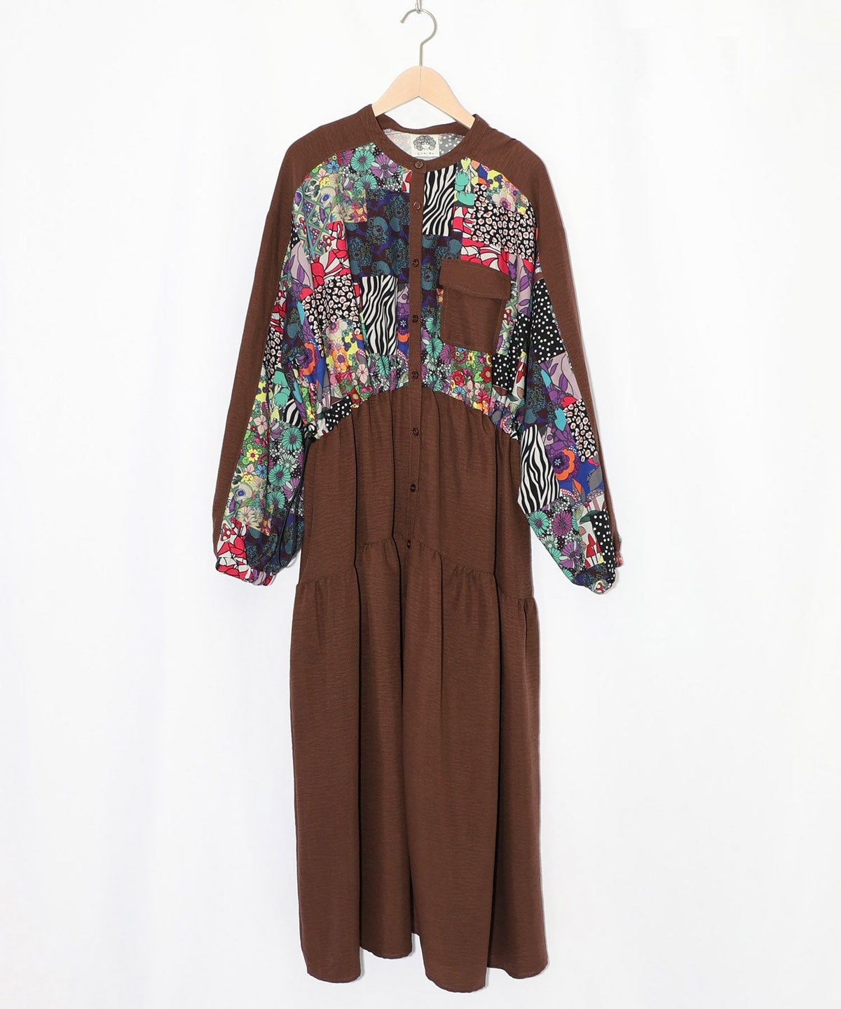 総柄ワッシャーティアードシャツワンピース-16