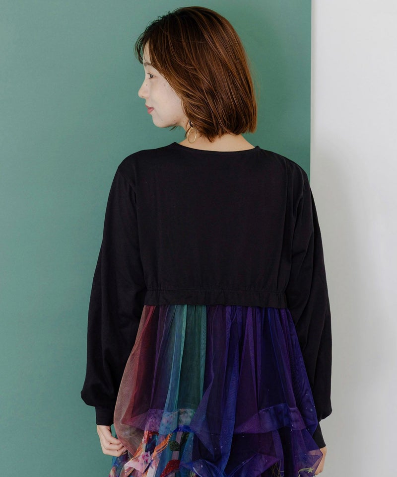 2柄展開タック入りチュールバルーンスカート-7