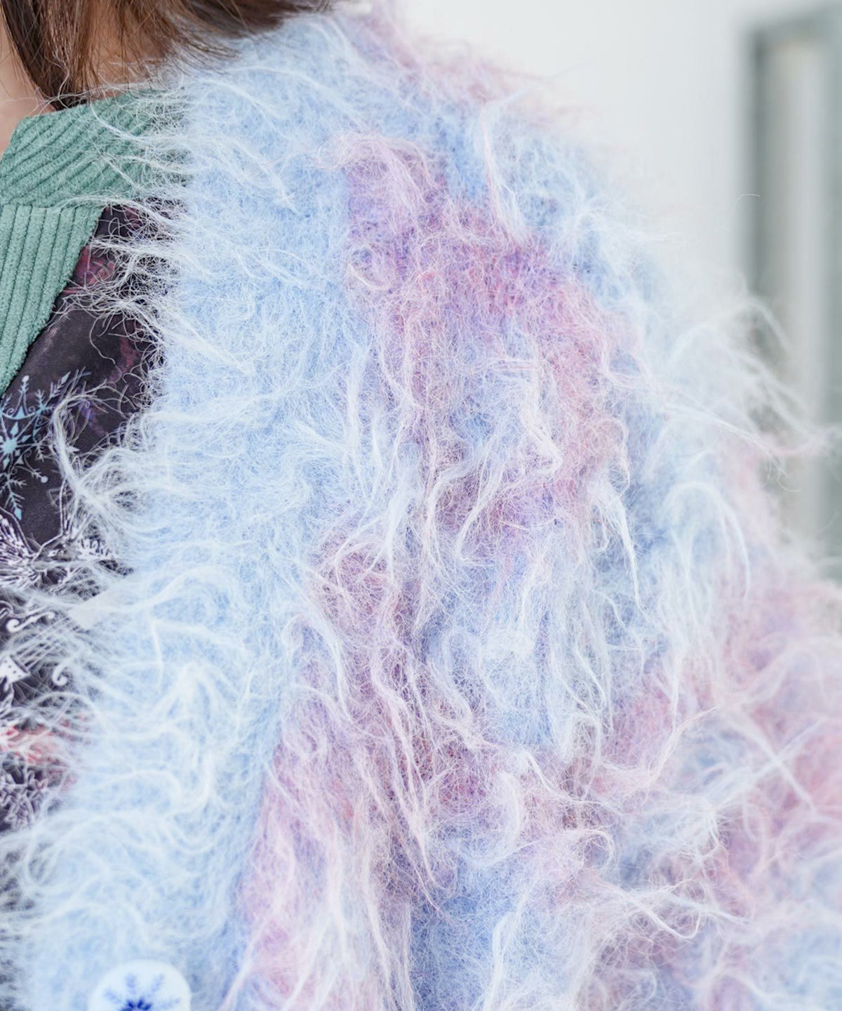 マーブル模様シャギーニットカーディガン-15