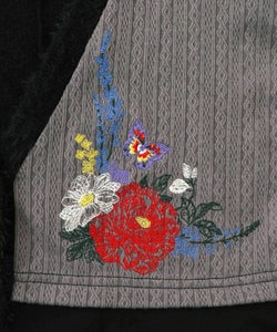 3素材ミックス花×蝶刺繍カーディガン-11