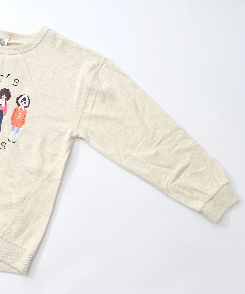 アームウォーマー付き レトロ柄裏毛プルオーバー-21