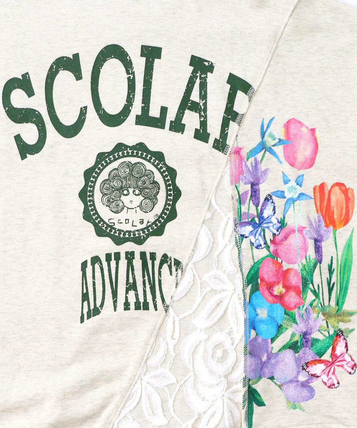 ミニ裏毛×起毛レースリメイク風アシメプルオーバー-10