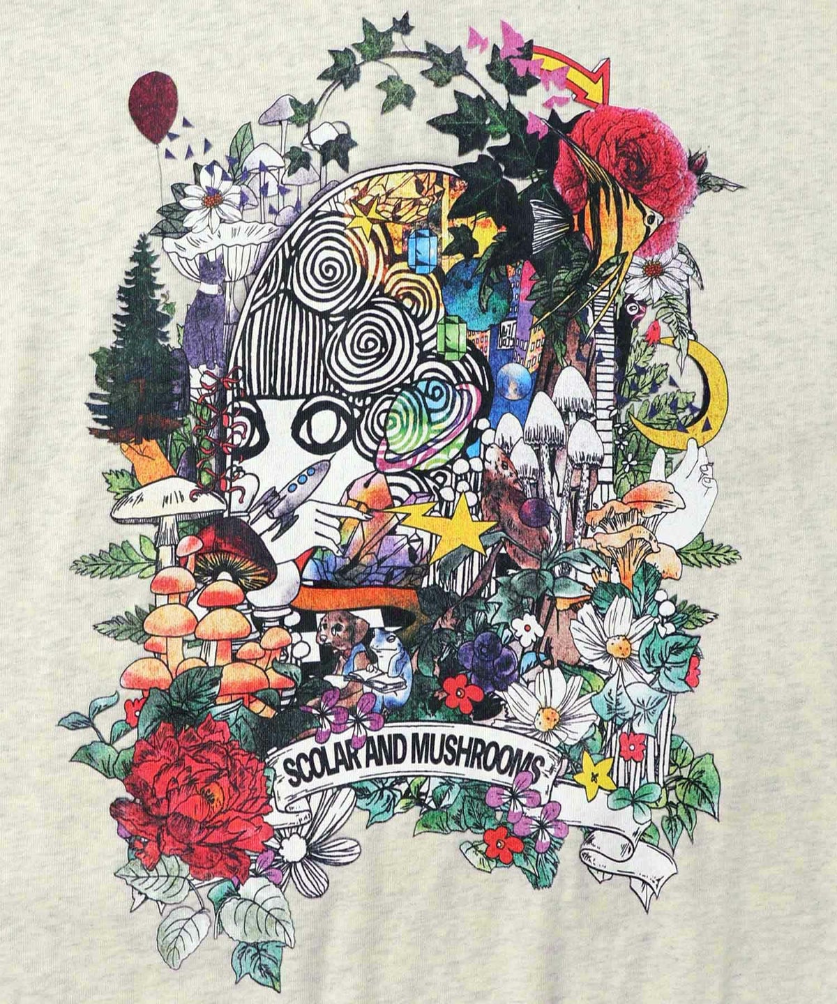 ミニ裏毛×起毛レースきのこ柄レイヤード風チュニック-10