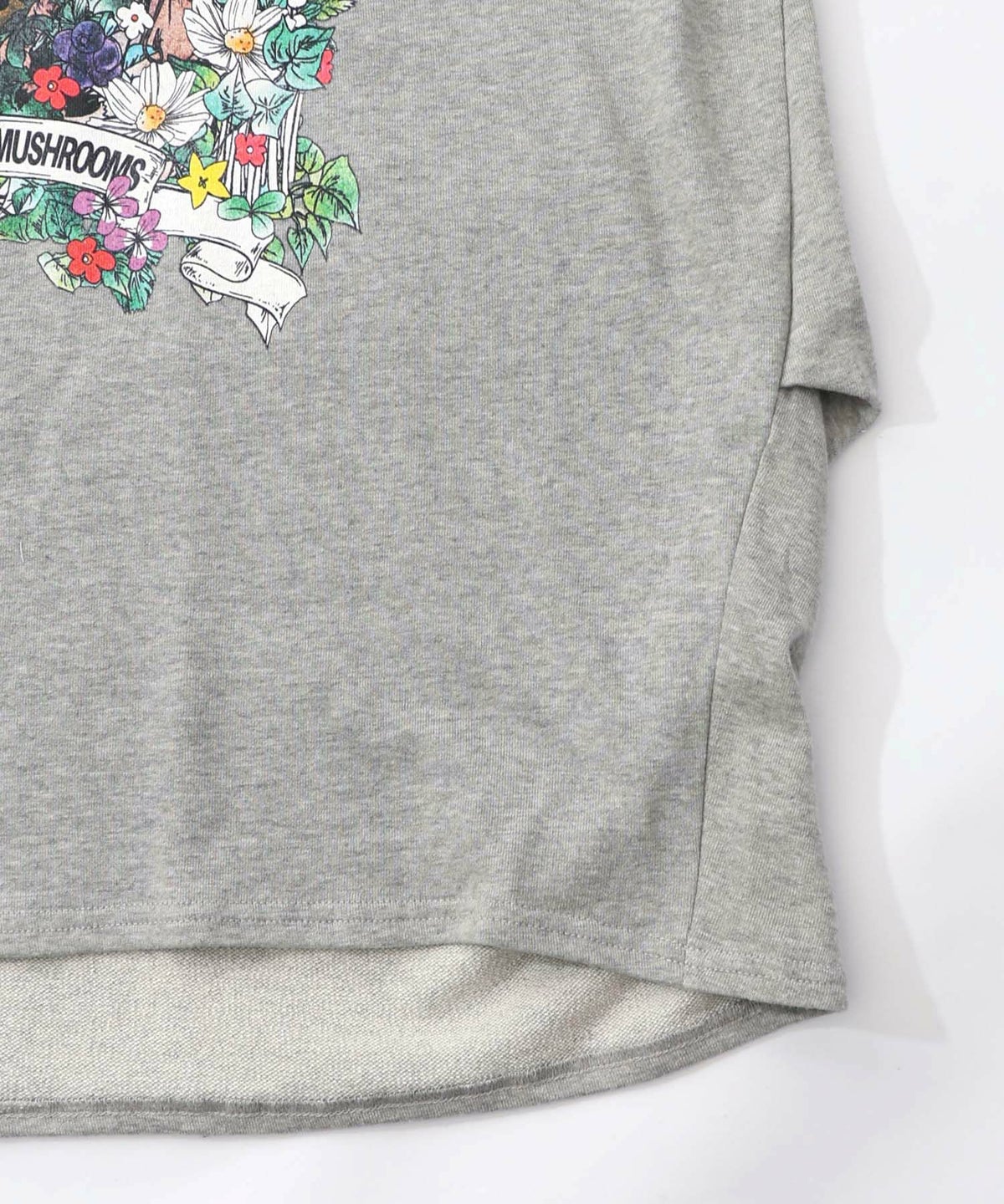 ミニ裏毛×起毛レースきのこ柄レイヤード風チュニック-17