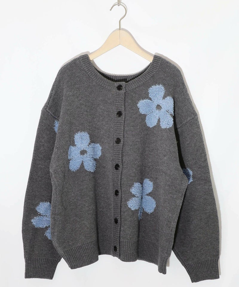 2WAYお花サガラ刺繍ジャガードニットカーディガン-20