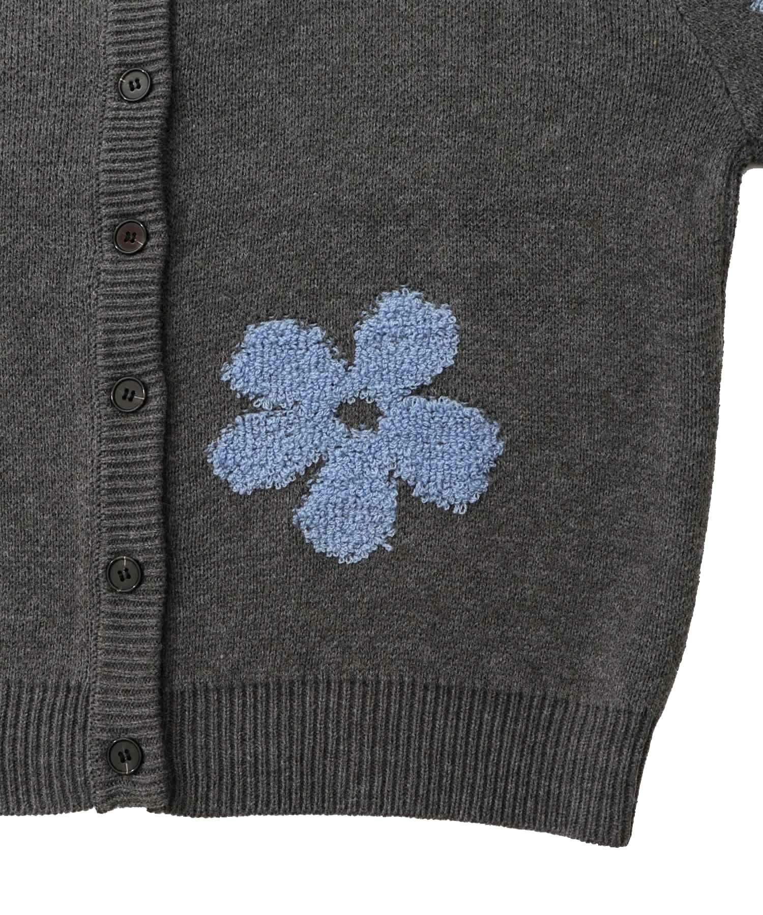 153732：2WAYお花サガラ刺繍ジャガードニットカーディガンの通販-ScoLar