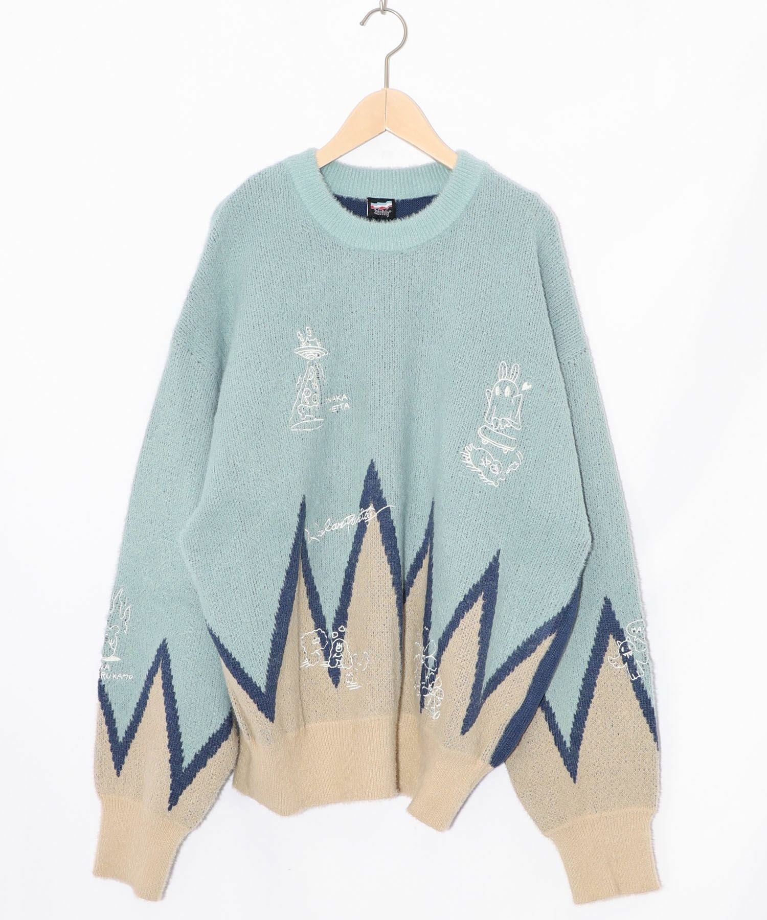 353128：落書き調Parityキャラジャガードニットプルオーバーの通販-ScoLar