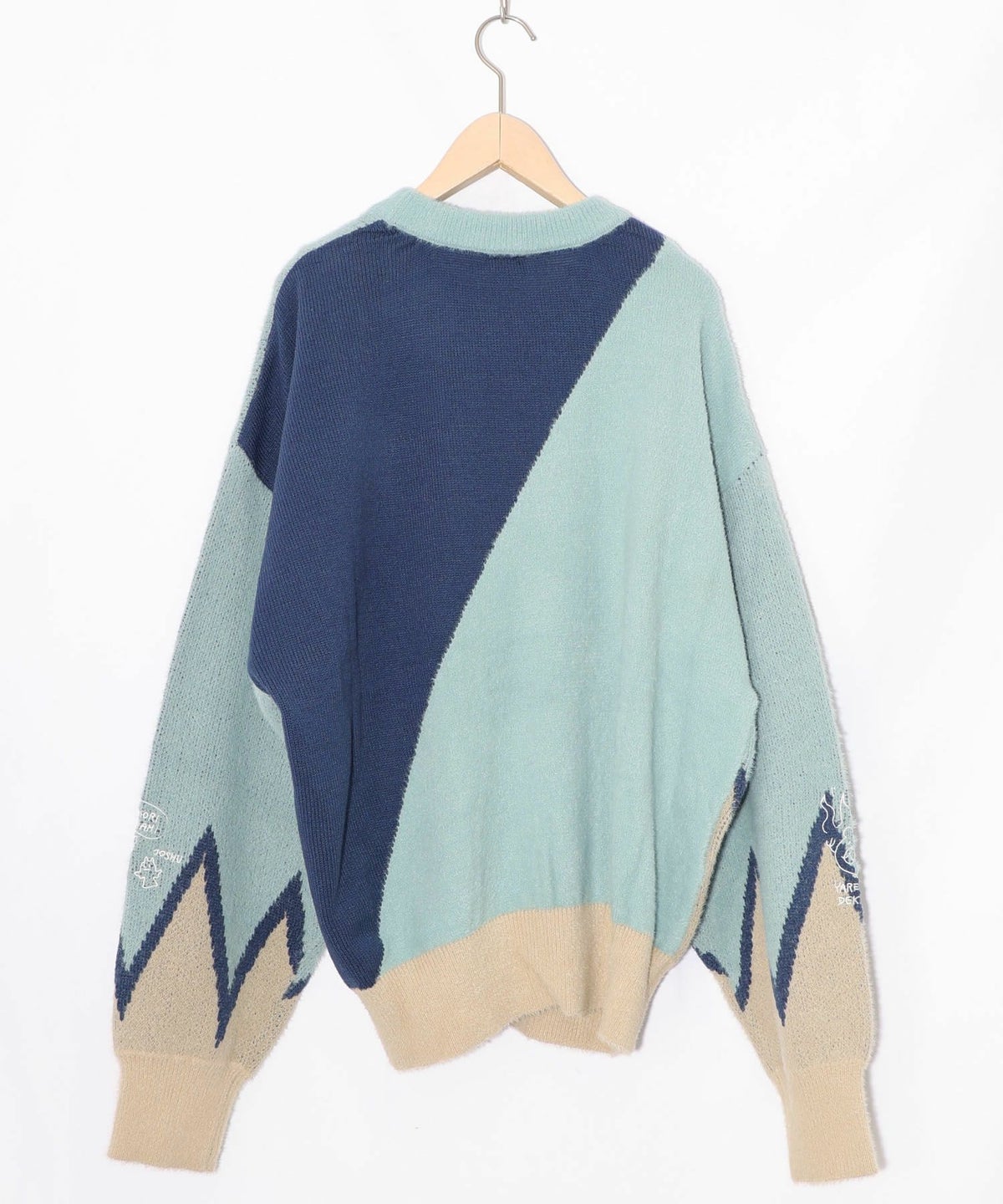 落書き調Parityキャラジャガードニットプルオーバー-13