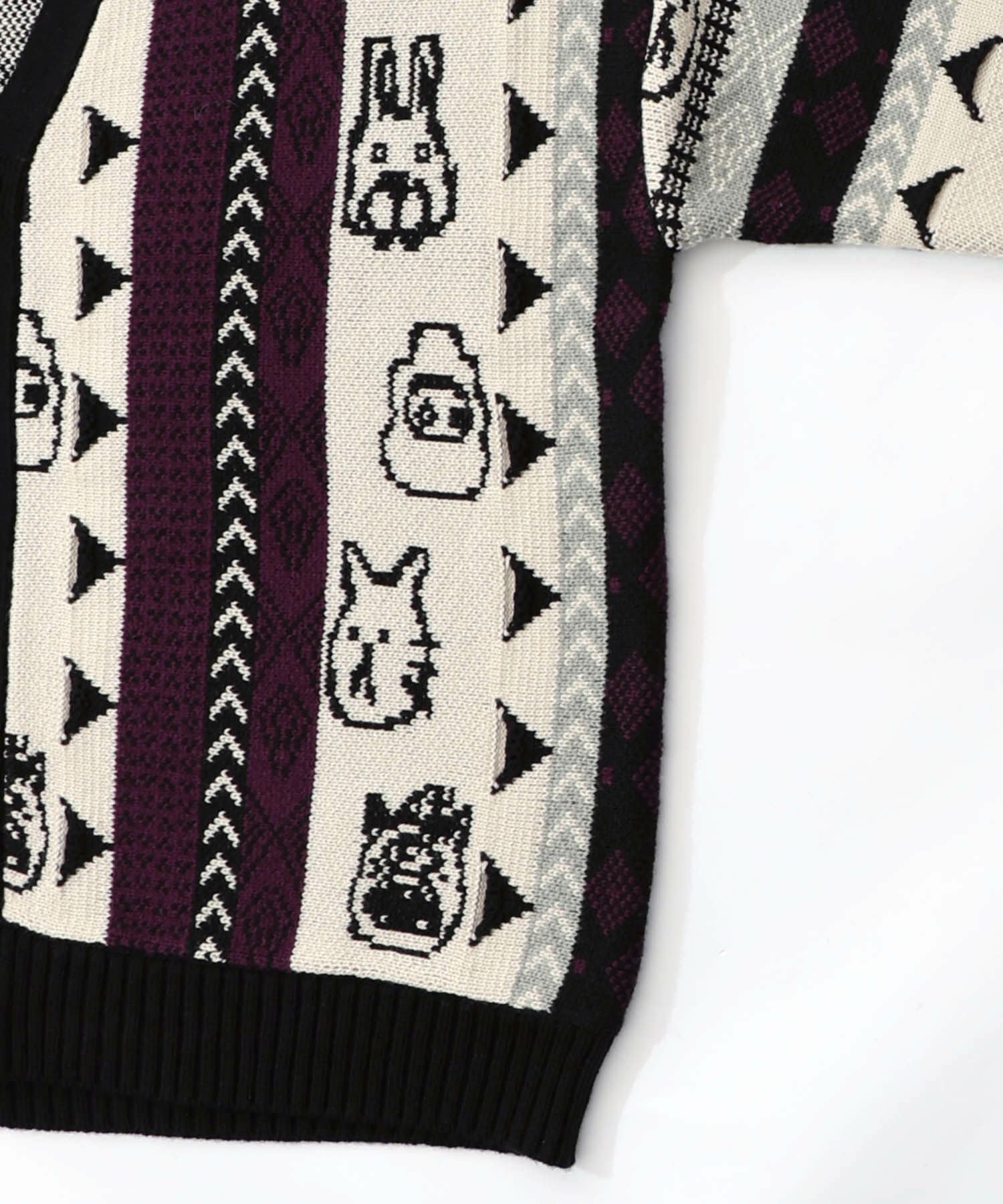 353127：落書き調Parityキャラジャガード3Dニットカーディガンの通販