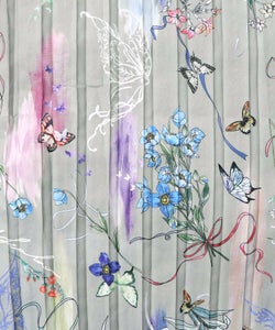 花柄素材切替タートルネックワンピース-22