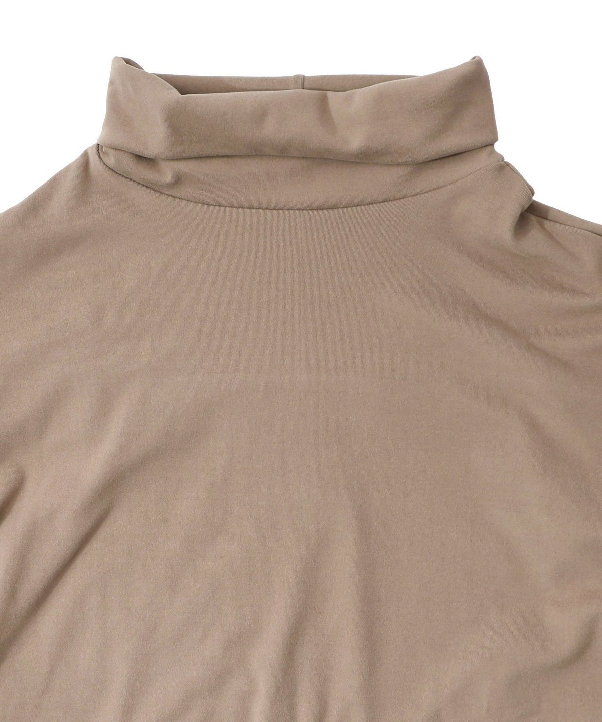 花柄素材切替タートルネックワンピース-23