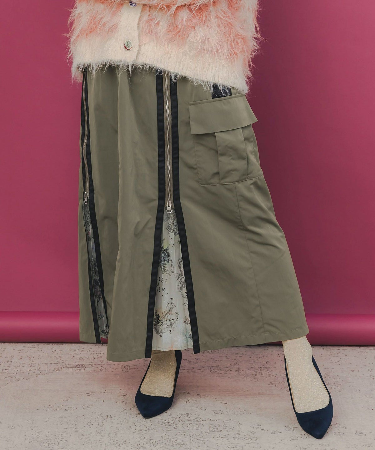 雪の結晶×星座×楽器柄 2wayカーゴスカート-3