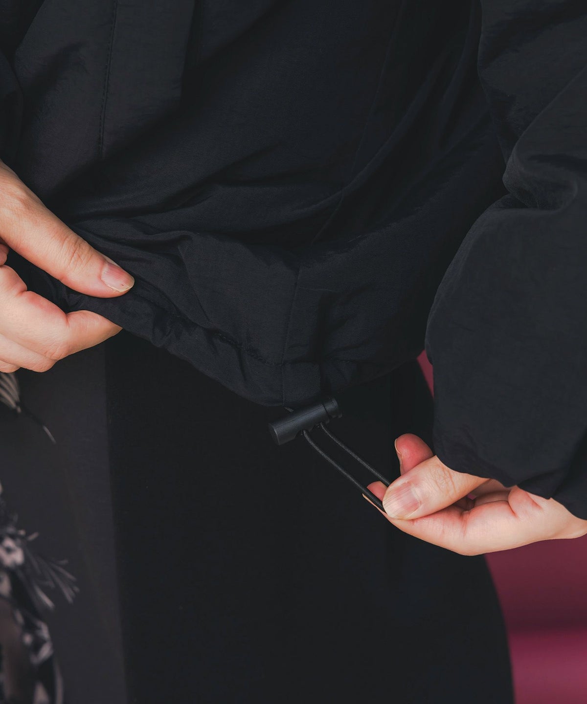 ボア襟取り外し可能 花刺繍中綿ブルゾン-9