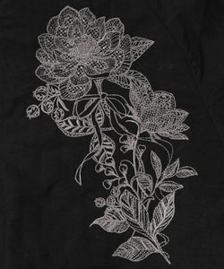 ボア襟取り外し可能 花刺繍中綿ブルゾン-11