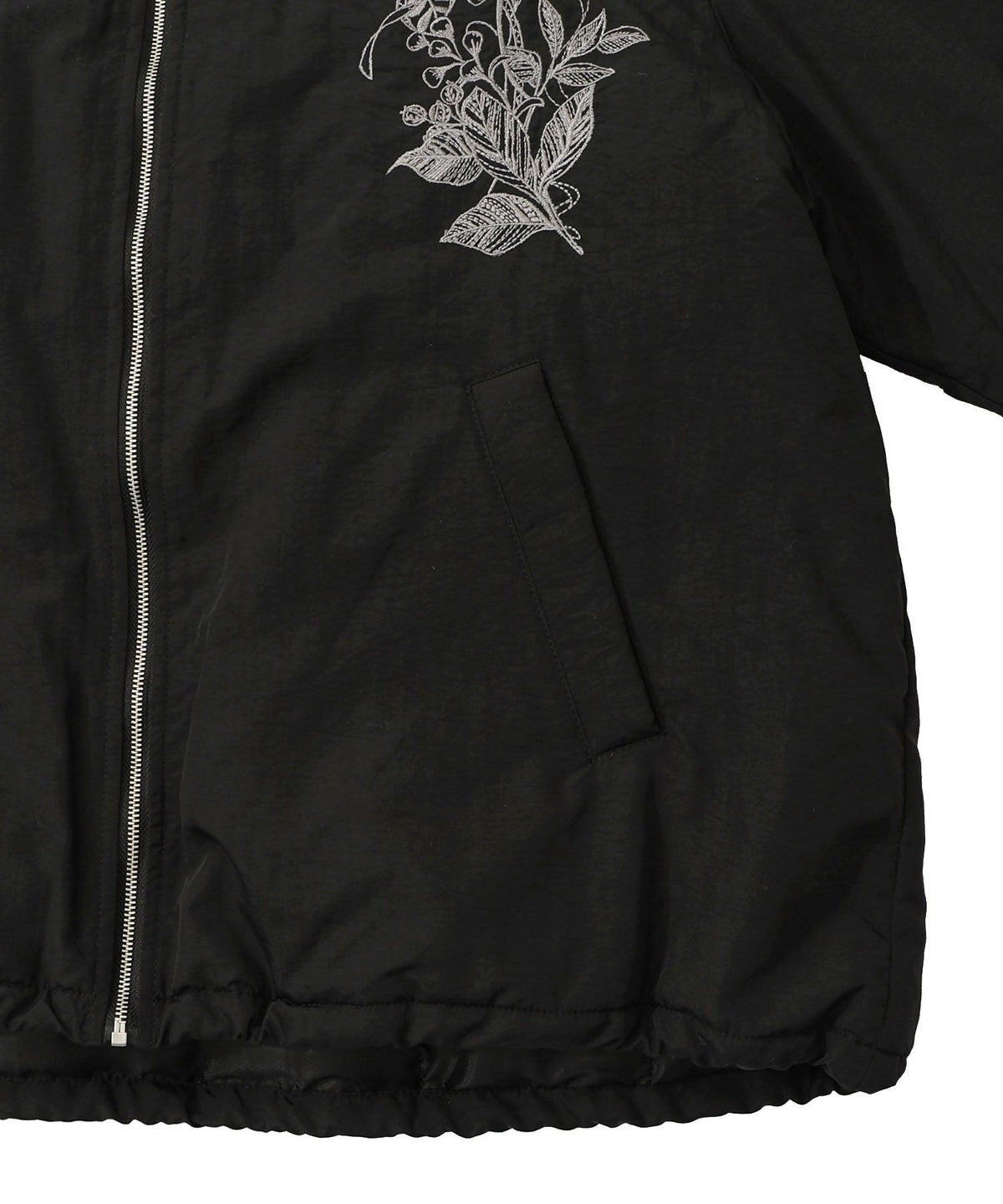ボア襟取り外し可能 花刺繍中綿ブルゾン-27